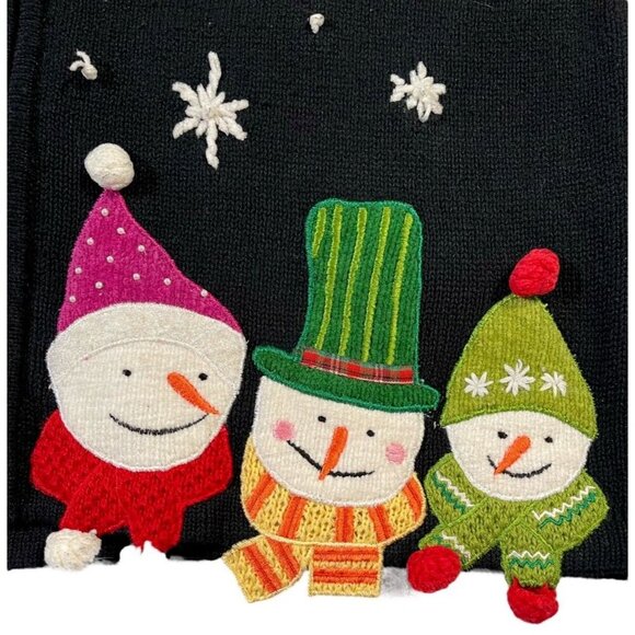 All Points Women's Snowmen Full Zip Cardigan SIZE-LARGE - Picture 5 of 8
